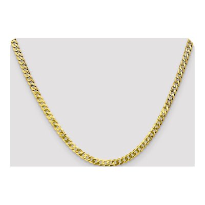 10K Yellow Gold 4.6mm Flat Beveled Curb Chain – view 4