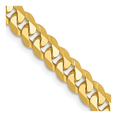 10K Yellow Gold 4.6mm Flat Beveled Curb Chain