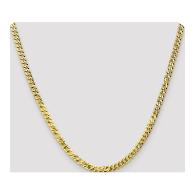 10K Yellow Gold 4.6mm Flat Beveled Curb Chain – view 4