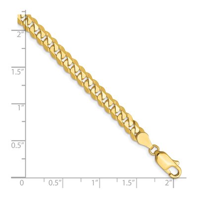 10K Yellow Gold 4.6mm Flat Beveled Curb Chain Bracelet – view 2