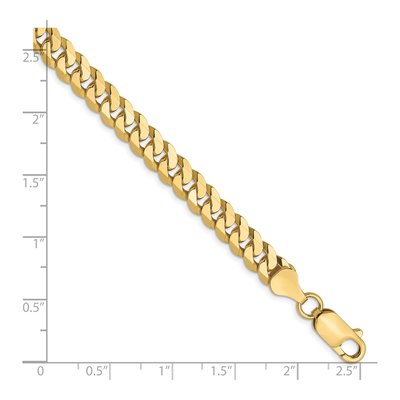 10K Yellow Gold 6.1mm Flat Beveled Curb Chain Bracelet – view 3