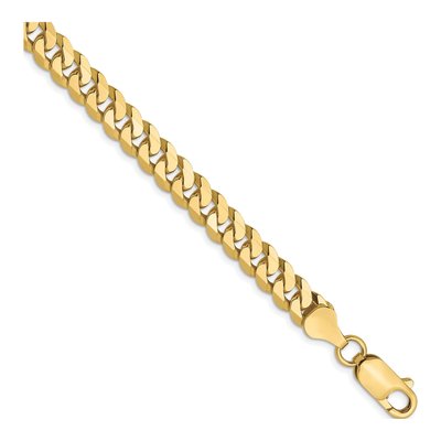 10K Yellow Gold 6.1mm Flat Beveled Curb Chain Bracelet
