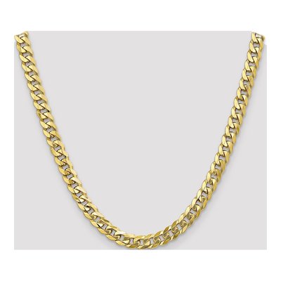 10K Yellow Gold 8mm Flat Beveled Curb Chain – view 4