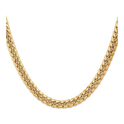 10K Yellow Gold 7.3mm Semi-Solid Miami Cuban Chain – view 2