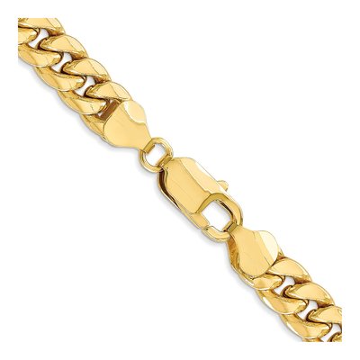 10K Yellow Gold 7.3mm Semi-Solid Miami Cuban Chain – view 3