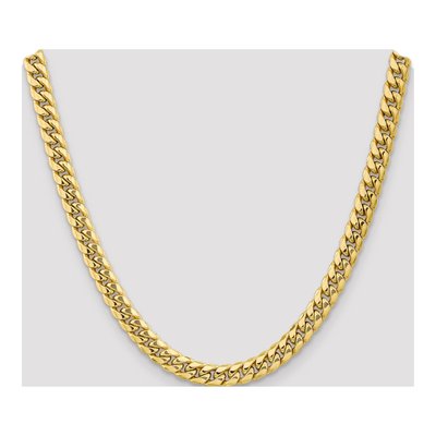 10K Yellow Gold 7.3mm Semi-Solid Miami Cuban Chain – view 4