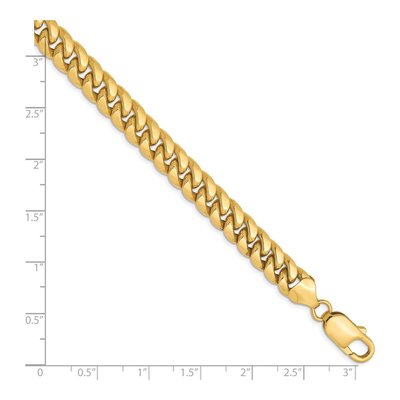 10K Yellow Gold 7.3mm Hollow Miami Cuban Chain Bracelet – view 2