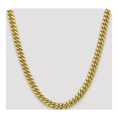 10K Yellow Gold 9.3mm Semi-Solid Miami Cuban Chain – view 5