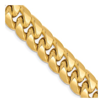 10K Yellow Gold 9.3mm Semi-Solid Miami Cuban Chain