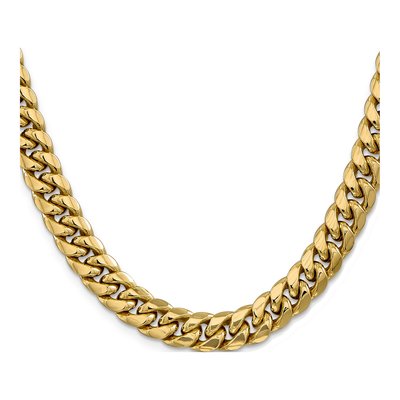 10K Yellow Gold 9.3mm Semi-Solid Miami Cuban Chain – view 2