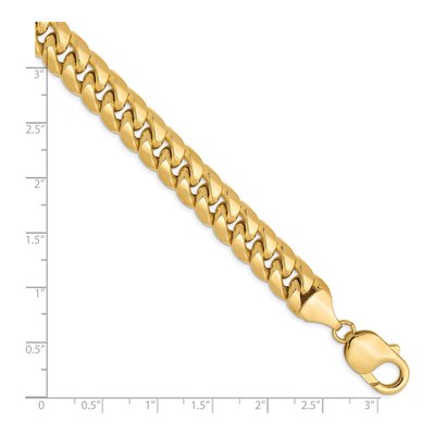 10K Yellow Gold 9.3mm Hollow Miami Cuban Chain Bracelet – view 3