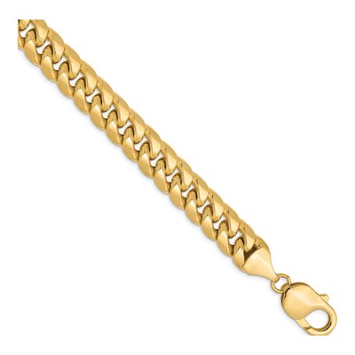 10K Yellow Gold 9.3mm Hollow Miami Cuban Chain Bracelet