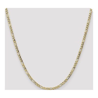 10K Yellow Gold 3.5mm Semi-Solid Figaro Chain – view 4