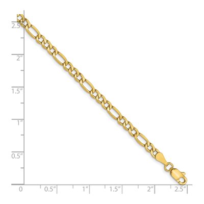 10K Yellow Gold 3.5mm Hollow Figaro Chain Bracelet – view 3