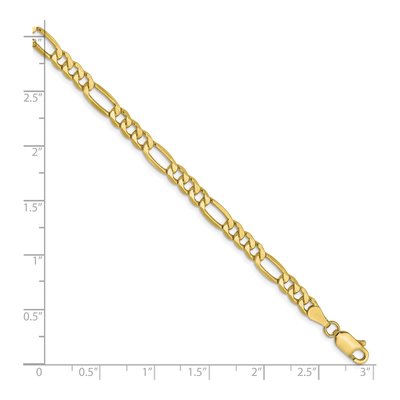 10K Yellow Gold 4.75mm Hollow Figaro Chain Bracelet – view 2