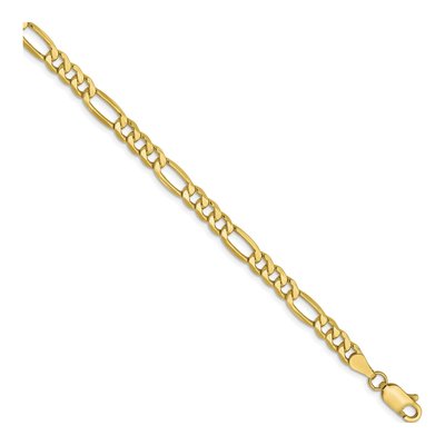 10K Yellow Gold 4.75mm Hollow Figaro Chain Bracelet