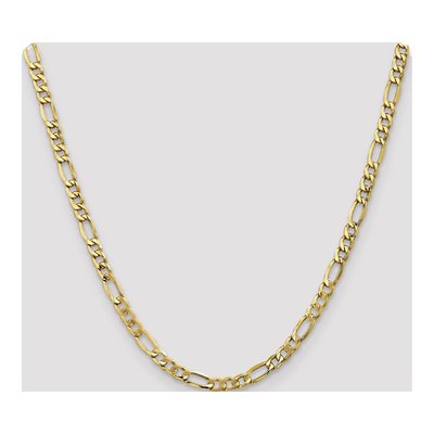 10K Yellow Gold 5.35mm Semi-Solid Figaro Chain – view 4