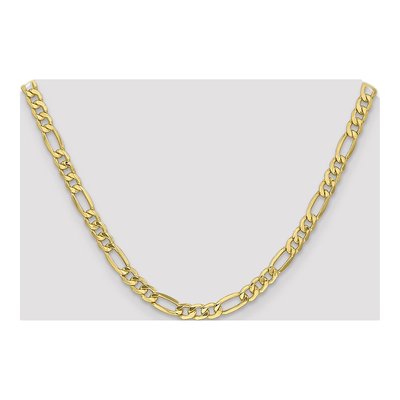 10K Yellow Gold 6.6mm Semi-Solid Figaro Chain – view 4