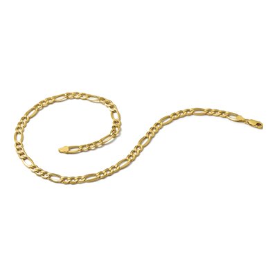 10K Yellow Gold 6.6mm Semi-Solid Figaro Chain – view 5