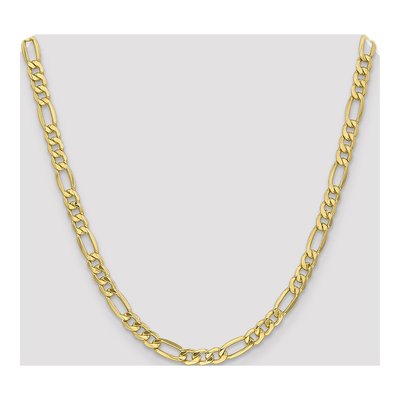 10K Yellow Gold 6.6mm Semi-Solid Figaro Chain – view 4
