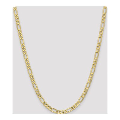10K Yellow Gold 6.6mm Semi-Solid Figaro Chain – view 4