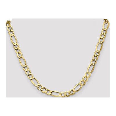 10K Yellow Gold 7.3mm Semi-Solid Figaro Chain – view 5