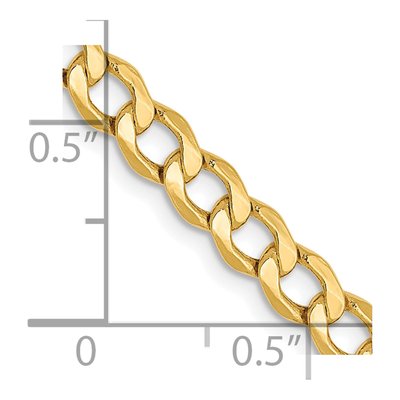 10K Yellow Gold 4.3mm Hollow Curb Chain Bracelet – view 2