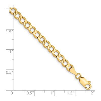 10K Yellow Gold 4.3mm Hollow Curb Chain Bracelet – view 3