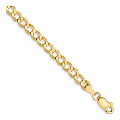 10K Yellow Gold 4.3mm Hollow Curb Chain Bracelet