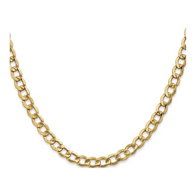 10K Yellow Gold 5.25mm Semi-Solid Curb Chain – view 2