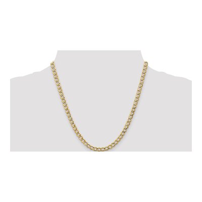 10K Yellow Gold 5.25mm Semi-Solid Curb Chain – view 4
