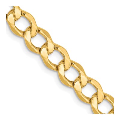 10K Yellow Gold 5.25mm Semi-Solid Curb Chain
