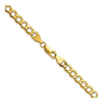 10K Yellow Gold 6.5mm Semi-Solid Curb Chain – view 3