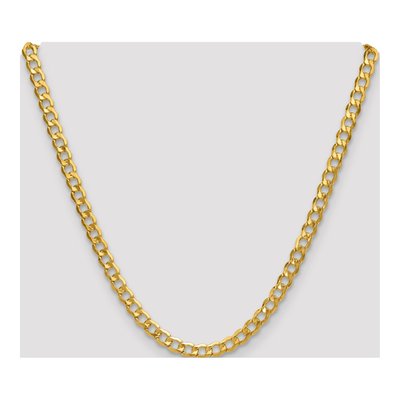 10K Yellow Gold 6.5mm Semi-Solid Curb Chain – view 4