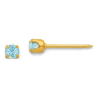March Birthstone Crystal Stud Earrings