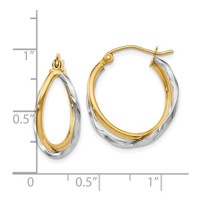 14K Two-Tone Gold Bypass Hoop Earrings – view 5