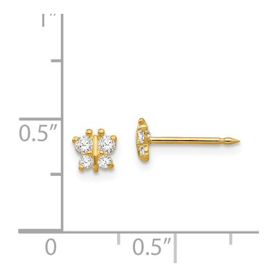 14K Yellow Gold CZ Butterfly Stud Earrings – view 4