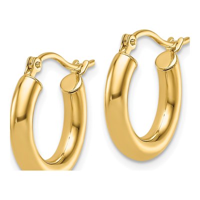 14K Yellow Gold 15mm Hoop Earrings – view 3