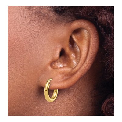 14K Yellow Gold 15mm Hoop Earrings – view 4