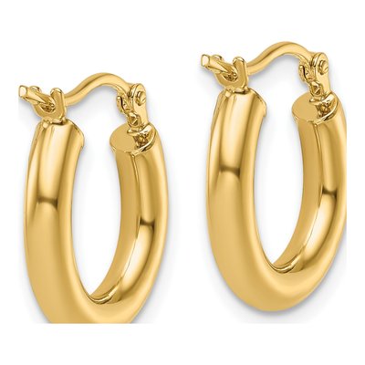 14K Yellow Gold 15mm Hoop Earrings – view 5