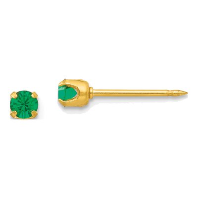 May Birthstone Gold-Plated Stud Earrings