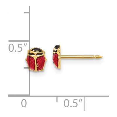 14K Yellow Gold Enamel Ladybug Stud Earrings – view 4