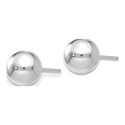 14K White Gold Ball Stud Earrings – view 3
