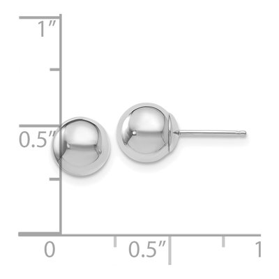 14K White Gold Ball Stud Earrings – view 5