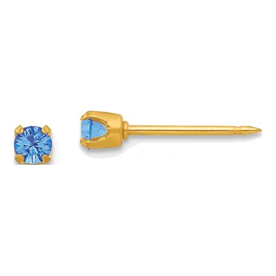 September Birthstone Blue Crystal Stud Earrings