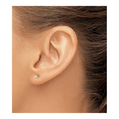 14K Yellow Gold 1/10 ct tw 2mm Round Diamond Piercing Stud Earrings – view 3