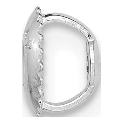 18K White Gold Threaded Ear Nut - 2 Hole – view 2