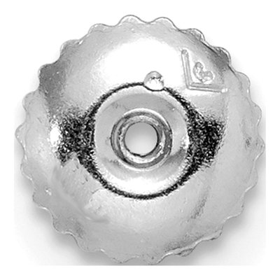 18K White Gold Threaded Ear Nut - 2 Hole