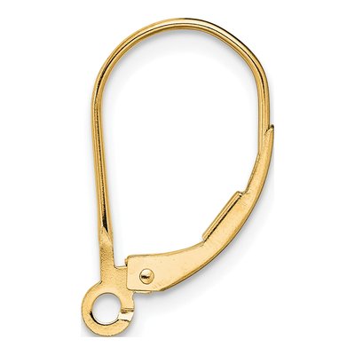 18K Yellow Gold Leverback Earring Component
