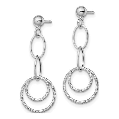 14K White Gold Dangle Earrings – view 3
